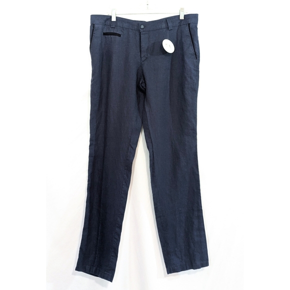 Wessi Pants New Wessi Navy Blue Cotton Linen Trouser Pants Size 38
